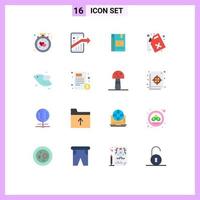 Set of 16 Modern UI Icons Symbols Signs for can notebook seo note education Editable Pack of Creative Vector Design Elements