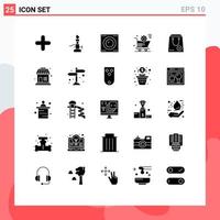 Set of 25 Modern UI Icons Symbols Signs for store setting torch shopping technology Editable Vector Design Elements