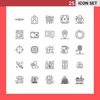 25 Creative Icons Modern Signs and Symbols of balance crowd science cinema presentation Editable Vector Design Elements