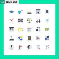 Universal Icon Symbols Group of 25 Modern Flat Colors of web maintenance web configuration human web advancement fall Editable Vector Design Elements