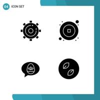 Solid Glyph Pack of 4 Universal Symbols of engine chat page chinese easter Editable Vector Design Elements