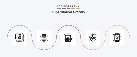 Grocery Line 5 Icon Pack Including . drink. purse. coffee. bottle vector