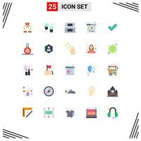 Set of 25 Modern UI Icons Symbols Signs for ok web console feedback blog Editable Vector Design Elements