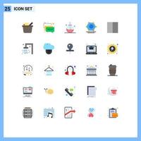 User Interface Pack of 25 Basic Flat Colors of bath grid care super connected digital Editable Vector Design Elements