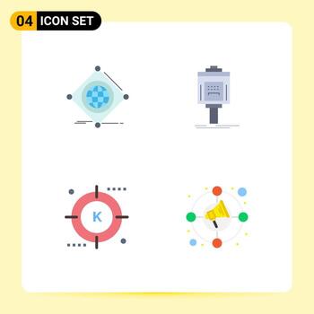 4 Thematic Vector Flat Icons and Editable Symbols of iot valley of parking keyword Editable Vector Design Elements