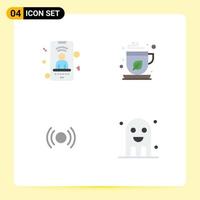 Flat Icon Pack of 4 Universal Symbols of mobile essential phone mocha ui Editable Vector Design Elements