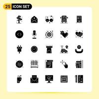 25 iconos creativos signos y símbolos modernos de presentación transporte dinero carga educación elementos de diseño vectorial editables vector