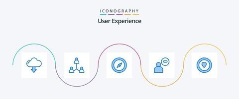 experiencia de usuario paquete de iconos azul 5 que incluye círculo. amar. Brújula. menos. hombre vector