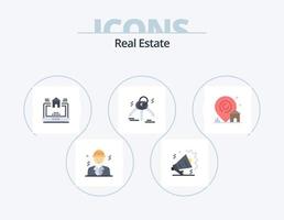 paquete de iconos planos inmobiliarios 5 diseño de iconos. casa. localización. ordenador portátil. bienes raíces. casa vector