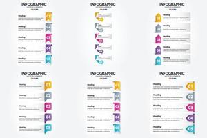 ilustración vectorial infografía conjunto de diseño plano para folleto publicitario y revista vector