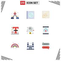 Universal Icon Symbols Group of 9 Modern Flat Colors of design logo disc design pertinent Editable Vector Design Elements