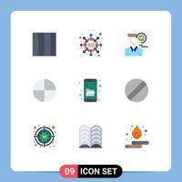 User Interface Pack of 9 Basic Flat Colors of blade research user explore tablet Editable Vector Design Elements