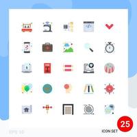 Group of 25 Flat Colors Signs and Symbols for html code smart browser share Editable Vector Design Elements