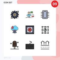 User Interface Pack of 9 Basic Filledline Flat Colors of special explosion support bomb gadget Editable Vector Design Elements