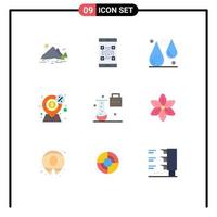 conjunto de 9 iconos de interfaz de usuario modernos signos de símbolos para el formulario de escaneo de dólares de dinero cae elementos de diseño vectorial editables vector