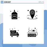 Universal Icon Symbols Group of Modern Solid Glyphs of engine delivery search hospital transport Editable Vector Design Elements