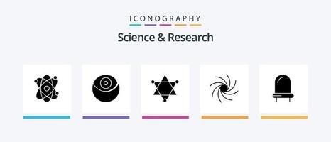 paquete de íconos de glifos de ciencia 5 que incluye . espacio. ligero. diodo. diseño de iconos creativos vector