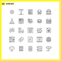 paquete de iconos de vector de stock de 25 signos y símbolos de línea para elementos de diseño de vector editables de clon de identidad css duplicado de caja
