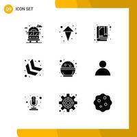 Pictogram Set of 9 Simple Solid Glyphs of account day booklet india down left Editable Vector Design Elements