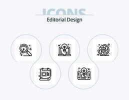 línea de diseño editorial paquete de iconos 5 diseño de iconos. ai. PD. vista. maleficio. idea vector