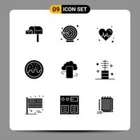 9 Creative Icons Modern Signs and Symbols of information cloud storage heart business food Editable Vector Design Elements