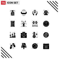 Universal Icon Symbols Group of 16 Modern Solid Glyphs of web camera camera support child child care Editable Vector Design Elements