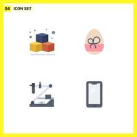 4 Thematic Vector Flat Icons and Editable Symbols of box medical gift biology phone Editable Vector Design Elements