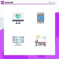 4 Creative Icons Modern Signs and Symbols of app sent internet mobile centre Editable Vector Design Elements