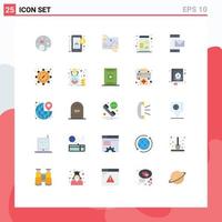 25 User Interface Flat Color Pack of modern Signs and Symbols of contact venture contibution money photo Editable Vector Design Elements
