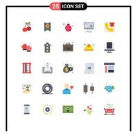 Set of 25 Vector Flat Colors on Grid for commerce progress insect process computer Editable Vector Design Elements