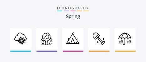 Spring Line 5 Icon Pack Including nature. spring. camp. swan. duck. Creative Icons Design vector