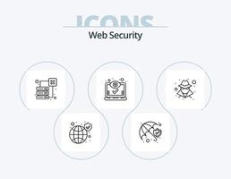 paquete de iconos de línea de seguridad web 5 diseño de iconos. proteger. datos. proteccion. escudo de protección. proteccion vector