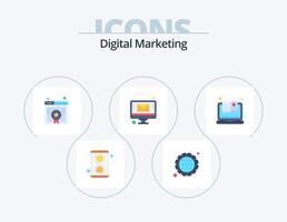 Digital Marketing Flat Icon Pack 5 Icon Design. catalog. sending email. bookmark. monitor. email vector