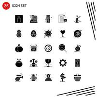 25 User Interface Solid Glyph Pack of modern Signs and Symbols of file delete home data pc Editable Vector Design Elements