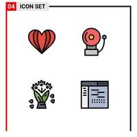 4 Creative Icons Modern Signs and Symbols of umbrella gift like school design Editable Vector Design Elements