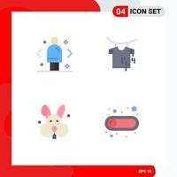 Pack of 4 Modern Flat Icons Signs and Symbols for Web Print Media such as business easter direction drying off Editable Vector Design Elements