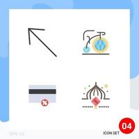 4 iconos planos universales establecidos para aplicaciones web y móviles pagos con flechas gran inspiración masjid elementos de diseño vectorial editables vector