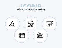 Ireland Independence Day Line Icon Pack 5 Icon Design. ireland. flag. ireland. banner. pot vector