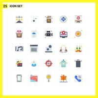 Universal Icon Symbols Group of 25 Modern Flat Colors of attom world update globe jar Editable Vector Design Elements