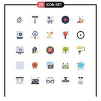 Universal Icon Symbols Group of 25 Modern Flat Colors of sweep clean shopping broom arrow Editable Vector Design Elements