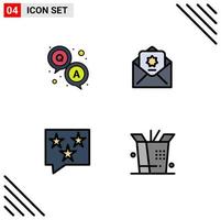 Set of 4 Modern UI Icons Symbols Signs for answer chat survey islam rate Editable Vector Design Elements