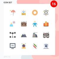 16 Universal Flat Colors Set for Web and Mobile Applications man science person award food Editable Pack of Creative Vector Design Elements