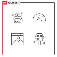 4 Creative Icons Modern Signs and Symbols of fight dashboard firemen bike computer Editable Vector Design Elements