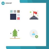 Universal Icon Symbols Group of 4 Modern Flat Icons of editing nature layout success add Editable Vector Design Elements