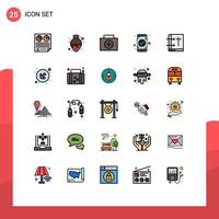 Set of 25 Modern UI Icons Symbols Signs for christian ok strawberry fondue mobile authentication Editable Vector Design Elements