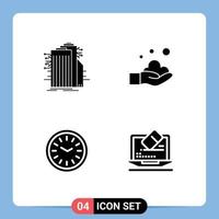 Group of Modern Solid Glyphs Set for building clock connected hand iftar Editable Vector Design Elements