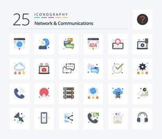 Network And Communications 25 Flat Color icon pack including web. computer. male. arrow. messages vector