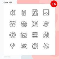 16 Thematic Vector Outlines and Editable Symbols of interior frame training decor geometry Editable Vector Design Elements