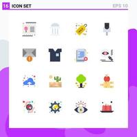 Pictogram Set of 16 Simple Flat Colors of message alert institute ethernet ticket sale Editable Pack of Creative Vector Design Elements