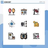 9 Creative Icons Modern Signs and Symbols of secure web server web destination net global Editable Vector Design Elements